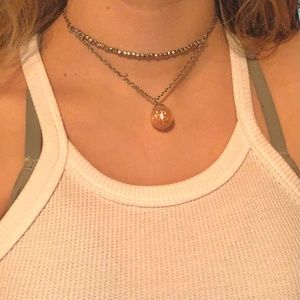 Cute orange choker necklace with gems